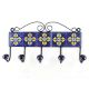 Navy Blue And Yellow Flower Ceramic Tiles Hook 